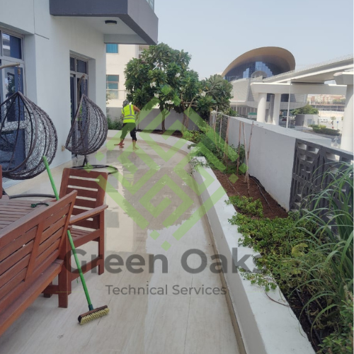 Balcony after weed removal in Dubai